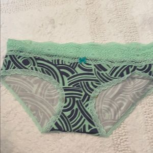 Aerie psychedelic print lace top bikini panty med